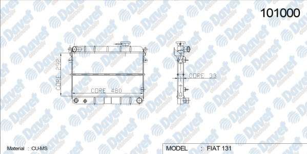 KALE 0101072PA Su Radyatoru Fiat Dks Ym. (2 Sira Pa) (Bakir)